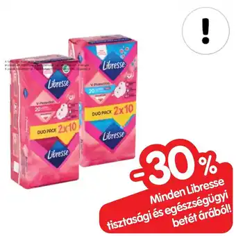 Spar Minden Libresse tisztasági és egészségügyi betét árából! ajánlat