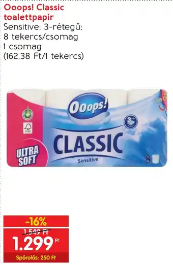 Spar Ooops! Classic toalettpapír ajánlat