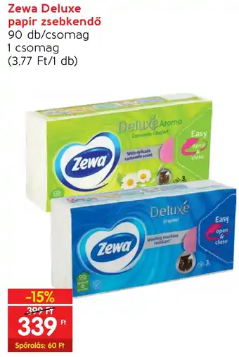 Spar Zewa Deluxe papír zsebkendő 90 db/csomag ajánlat
