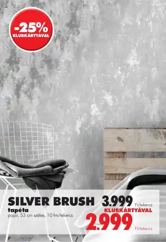 Diego SILVER BRUSH tapéta papír, 53 cm széles, 10 fm/tekercs ajánlat