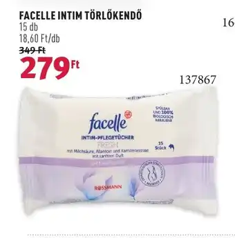 Rossmann FACELLE INTIM TÖRLŐKENDŐ 15 db ajánlat