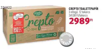 Rossmann CREPTO TOALETTPAPÍR 3 rétegű. 12 tekercs ajánlat