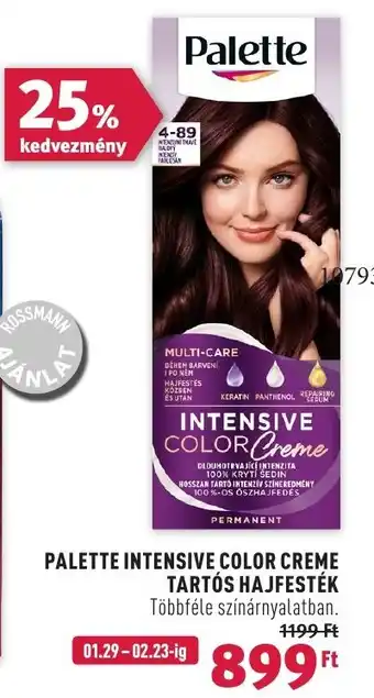 Rossmann PALETTE INTENSIVE COLOR CREME TARTÓS HAJFESTÉK ajánlat