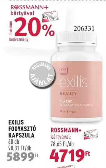 Rossmann EXILIS FOGYASZTÓ KAPSZULA 60 db ajánlat