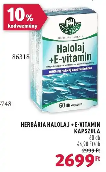 Rossmann HERBÁRIA HALOLAJ + E-VITAMIN KAPSZULA 60db ajánlat