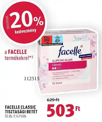 Rossmann FACELLE CLASSIC TISZTASÁGI BETÉT 55 db ajánlat