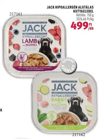 Rossmann JACK HIPOALLERGÉN ALUTÁLAS KUTYAELEDEL 150g ajánlat