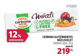 Rossmann CERBONA GLUTÉNMENTES MÜZLISZELET 35g ajánlat