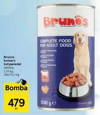 Tesco Brunos konzerv kutyaeledel kétféle, 1,24 kg ajánlat