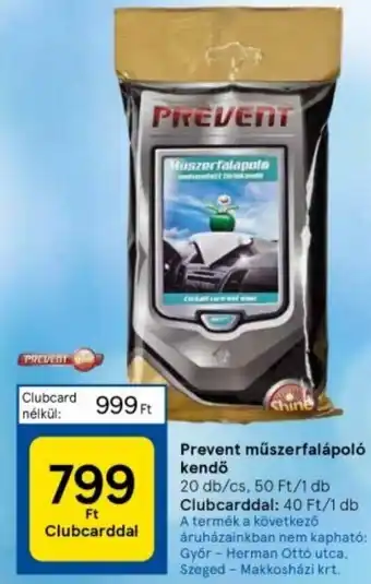 Tesco Prevent műszerfalápoló kendő 20 db/cs ajánlat