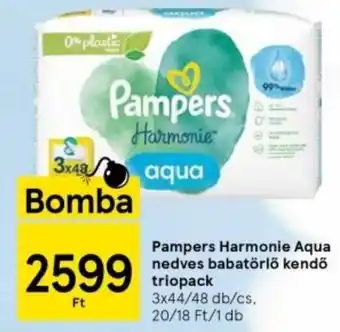 Pampers Harmonie Aqua nedves babatörlő kendő triopack 3x44/48db