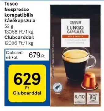 Tesco Tesco Nespresso kompatibilis kávékapszula 52 g ajánlat