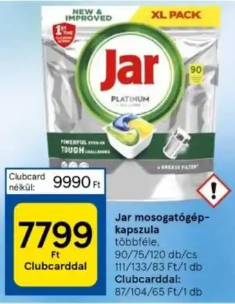 Tesco Jar mosogatógép-kapszula 120db ajánlat