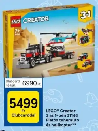 Tesco LEGO Creator az 1-ben 31146 Platós teherautó és helikopter ajánlat