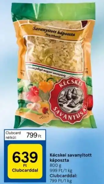Tesco Kécskei savanyított káposzta 800 g ajánlat