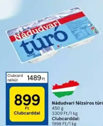 Tesco Nádudvari félzsíros túró 450g ajánlat