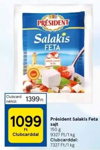 Tesco Président Salakis Feta sajt 150 g ajánlat