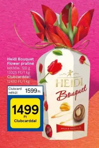 Tesco Heidi Bouquet Flower praliné kétféle, 120 g ajánlat