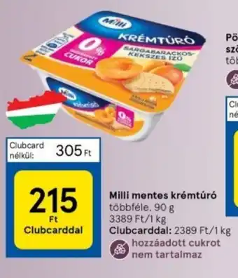Tesco Milli mentes krémtúró többféle, 90 g ajánlat