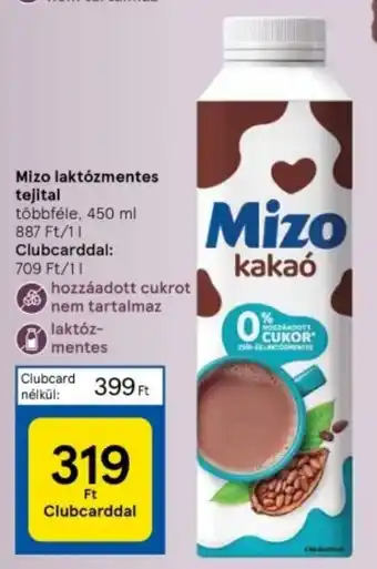 Tesco Mizo laktózmentes tejital többféle, 450 ml ajánlat