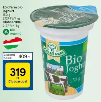 Tesco Zöldfarm bio joghurt 150 g ajánlat