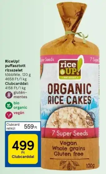 RiceUp! puffasztott rizsszelet többféle, 120 g