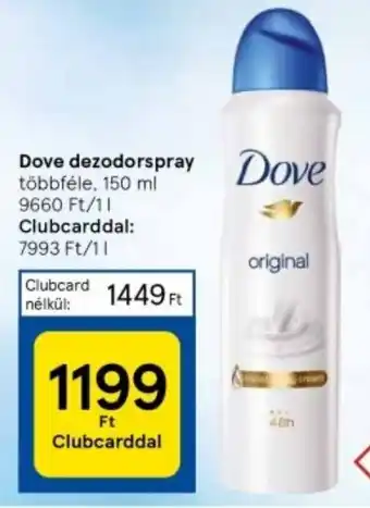 Tesco Dove dezodorspray 150ml ajánlat