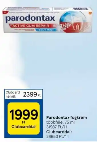 Tesco Parodontax fogkrém 75 ml ajánlat