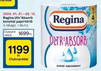 Tesco Regina Ultr'Absorb konyhai papírtörlő 3 rétegű, 1 db/cs ajánlat