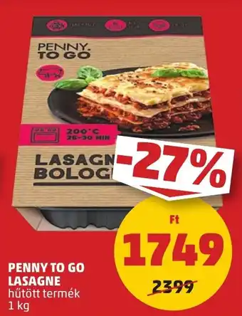 PENNY PENNY TO GO LASAGNE 1 kg ajánlat