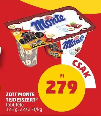 PENNY ZOTT MONTE TEJDESSZERT 125 g ajánlat