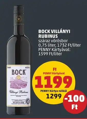 PENNY BOCK VILLÁNYI RUBINUS 0,75 l ajánlat