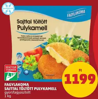 PENNY FAGYLAKOMA SAJTTAL TÖLTÖTT PULYKAMELL gyorsfagyasztott 1 kg ajánlat