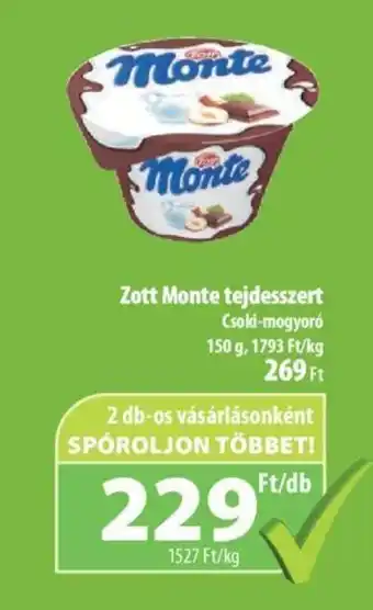 Coop Zott Monte tejdesszert 150g ajánlat