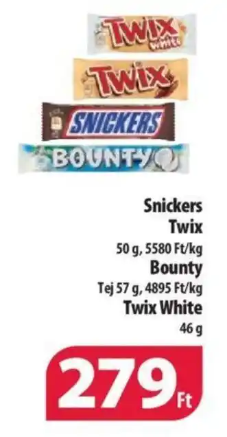 Coop Snickers Twix 50 g ajánlat
