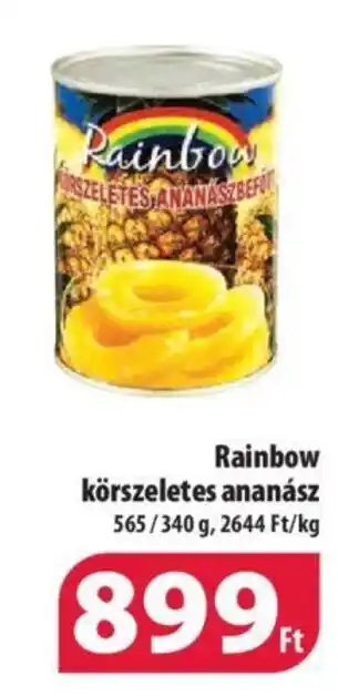 Coop Rainbow körszeletes ananász 565/340 g ajánlat