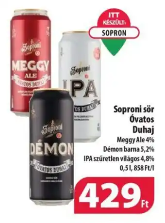 Coop Soproni sör Óvatos Duhaj 0.5l ajánlat