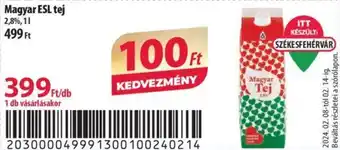 Coop Magyar ESL tej 2,8%, 1l ajánlat