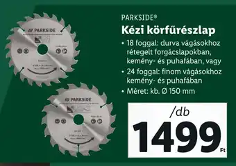 Lidl PARKSIDE Kézi körfűrészlap 1 db ajánlat