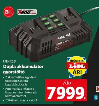 Lidl PARKSIDE Dupla akkumulátor gyorstöltő 1 db ajánlat