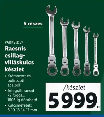 Lidl PARKSIDE Racsnis csillag- villáskulcs készlet ajánlat