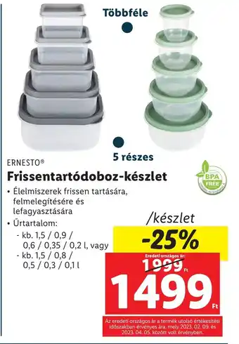 Lidl ERNESTO Frissentartódoboz-készlet ajánlat
