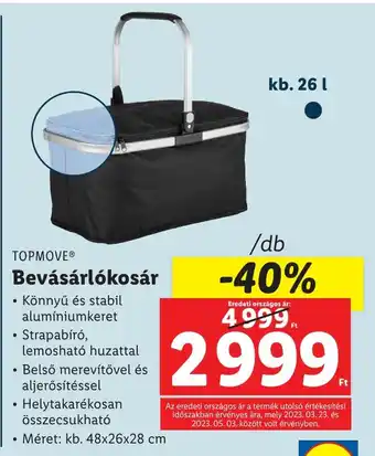 Lidl TOPMOVE Bevásárlókosár 1 db ajánlat