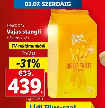 Lidl SNACK DAY Vajas stangli 150 g ajánlat