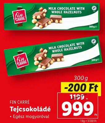 Lidl FIN CARRÉ Tejcsokoládé 300 g ajánlat
