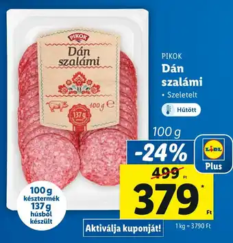 Lidl PIKOK Dán szalámi 100 g ajánlat