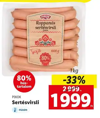 Lidl PIKOK Sertésvirsli 1 kg ajánlat