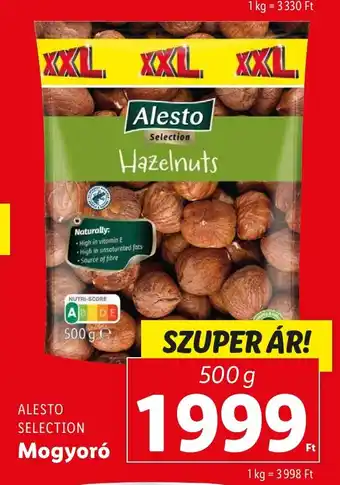Lidl ALESTO SELECTION Mogyoró 500 g ajánlat