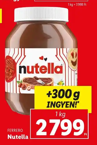 Lidl FERRERO Nutella 1 kg ajánlat