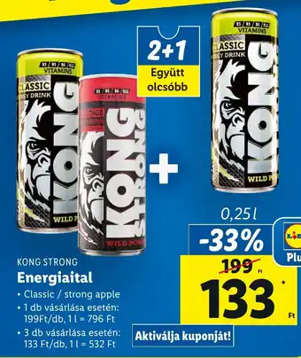 Lidl KONG STRONG Energiaital 0,25 l ajánlat